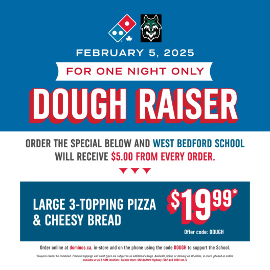 Feb. 5 one night only pizza dough raiser at Dominos